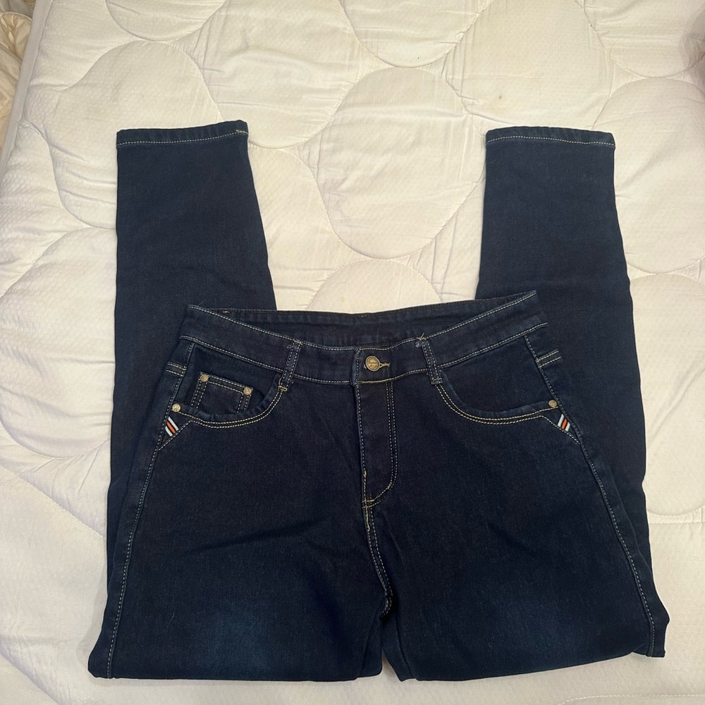 Fleece Lined Skinny Dark Blue Women's Jeans